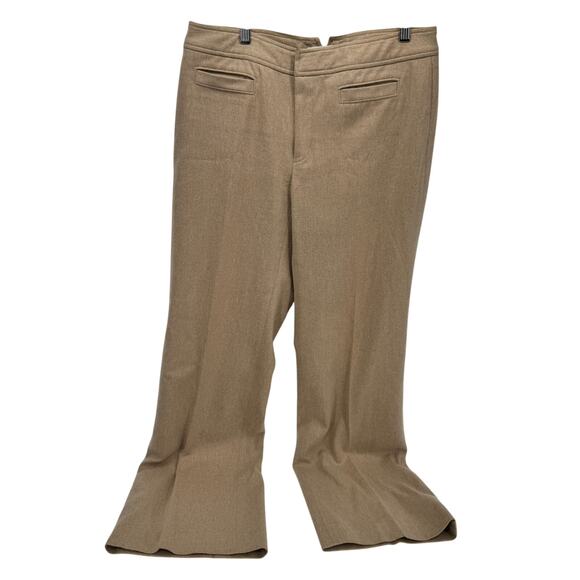 Banana Republic Pants Womens 8 Harrison Wool Cashmere Blend Wide Leg Tan Vintage - Picture 2 of 9